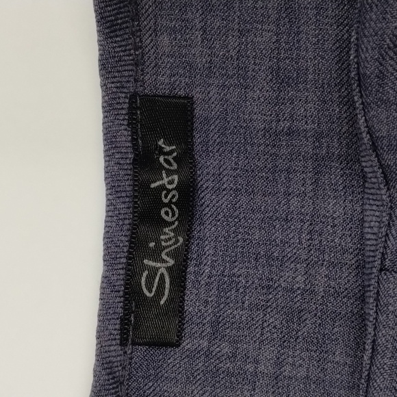 Shinestar women's medium cold shoulder skinny strap blue blouse faux buttons - Picture 8 of 10